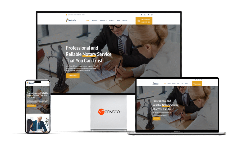 Notariz – Notary Public & Legal Services FSE WordPress Theme