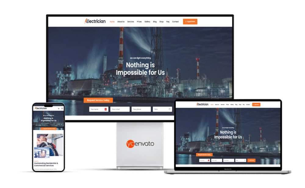 Electrician - Electricity Services WordPress Theme