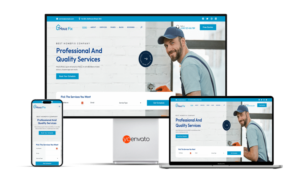HouzFix - Plumber, Handyman Services WordPress Theme