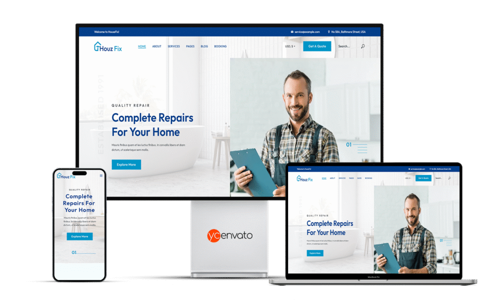HouzFix - Plumber, Handyman Services WordPress Theme - Görsel 3