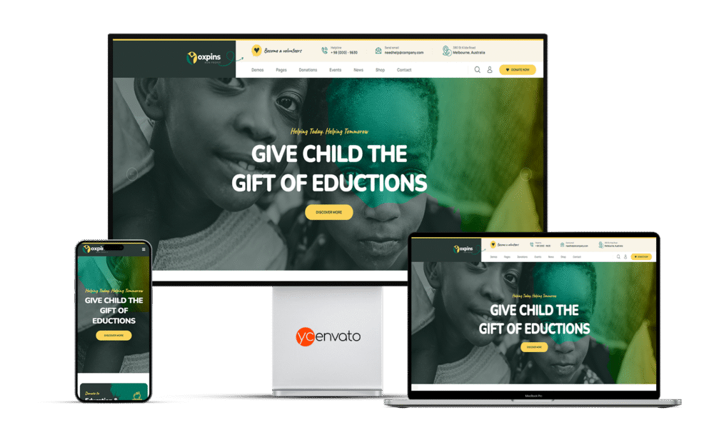 Oxpins - Non Profit Charity WordPress Theme, - Görsel 3
