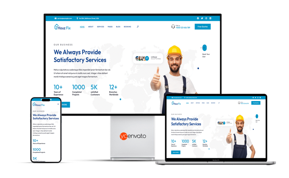 HouzFix - Plumber, Handyman Services WordPress Theme - Görsel 2